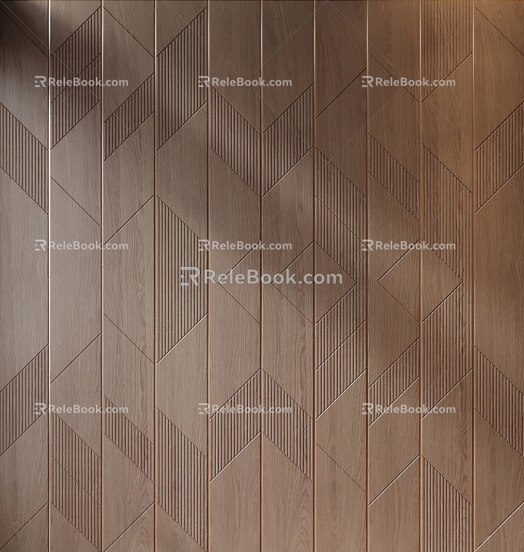 Modern wood veneer clapboard modeling wall 3d model