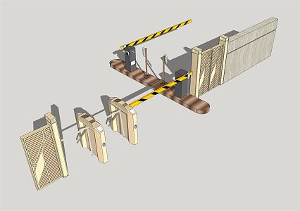 Modern Gate Access Control System 3d model