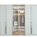 Modern White Chest of Drawers With Golden Frame Glass Doors And Organized Clothes Storage
