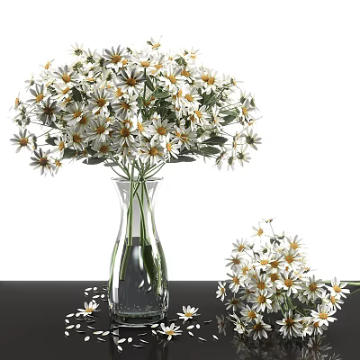 Modern Vase Glass Bottle Daisy Flower Art 3d model Modern Vase Glass Bottle Daisy Flower Art 3d model