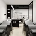 Modern Beauty Hair Salon Interior Design With Styling Chairs Mirrors And Bright Lighting