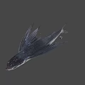 Dark Colored Fish With Wing Like Fins And Streamlined Body Structure 3d model