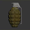 Yellow Green Diamond Patterned Grenade With Metal Fuse And Pull Ring