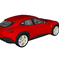 Red High Performance Sporty Car With Aerodynamic Body Sharp Front Design And Alloy Wheels