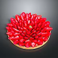 Fresh Strawberry Tart Arranged with Strawberries in Flower Shape and Whole Center