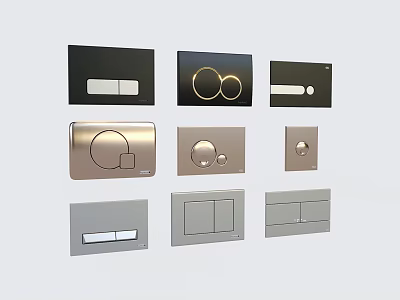 Modern toilet flush button bathroom small pieces of bathroom supplies 3d model