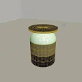 Modern Side Table With White Brown Black Layered Design And Round Top 3d model