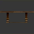 Rectangular Wooden Coffee Table with Sturdy Pedestal Base and Natural Wood Finish Design