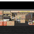 Traditional Beef Soup Restaurant Interior With Signboard Menu Posters Counter And Tables