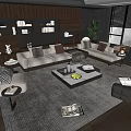 Minotti Sofa Coffee Table Combination Multi-person Corner Sofa Coffee Table Leisure Chair Side Table Corner Table 3d model