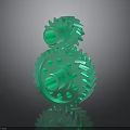 Green Stacked Gears Mechanical Equipment With Reflective Surface And Shiny Finish