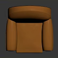 Stylish Orange Leather Armchair With Modern Curved Design And Comfortable Seating