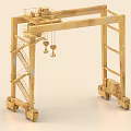 Industrial Mobile Gantry Crane With Ladders Hooks Wheels And Steel Frame Structure
