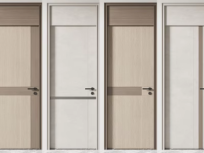 Modern Swing Doors with Various Panel Designs for Home Interior Decoration 3d model