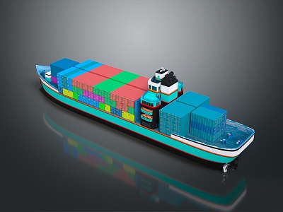 modern cargo ship large cargo ship 3d model