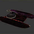 Futuristic Spaceship Design Featuring Black Gray Body Red Accent Lines And Streamlined Structure