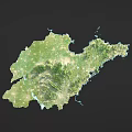 Geographical Outline Wall Decor In Green Featuring Mountain And Water Textures
