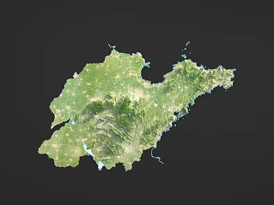 Geographical Outline Wall Decor In Green Featuring Mountain And Water Textures 3d model