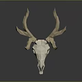Low Poly Deer Skull Design With Geometric Shapes And Minimalist Aesthetic
