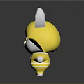 Cute Cartoon Rabbit Character With Yellow Hat Outfit And White Ears Smiling Tongue Out