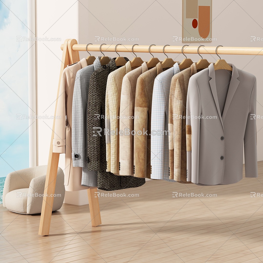 Modern Clothes Suit Jacket Coat 3d model