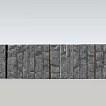 Landscape Feature Wall with Natural Stone Texture and Vertical Wooden Strips in Modern Design