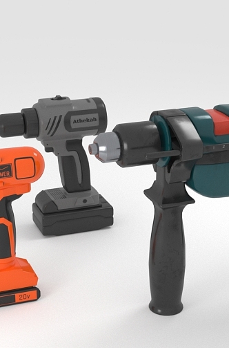 Electric drill hardware tools 3d model