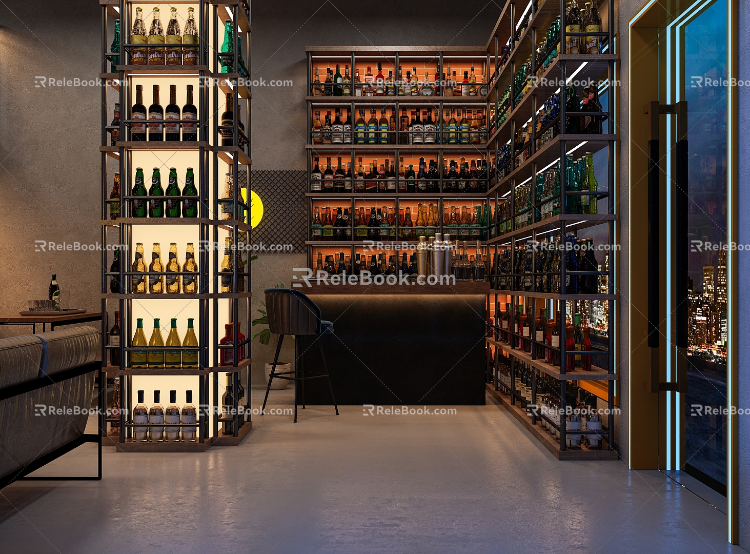 INDUSTRIAL LOFT BAR 3d model