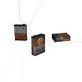 Vintage Metal Decorative Tins With Rustic Design And Brand Labels On White Background