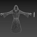 Game and Movie Character In Gray Patterned Hooded Robe With Clawed Hands And Dagger