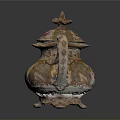 Detailed Ornate Vintage Porcelain Teapot With Floral Patterns And Gold Accents