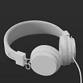 White Over Ear Headphones With Woven Headband Padded Ear Cushions Sleek Design And Cable