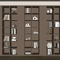 Bookcase Decorative Cabinet Bookcase Book Combination Bookshelf Ornaments Decorative Ornaments Open Solid Wood Bookcase 3d model