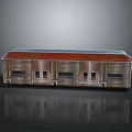 Silver Train Model With Red Roof Windows And Doors On Black Surface With Clear Reflection