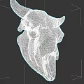 Detailed Bull Skull Sculpture Hand Carved With Intricate Bone Structure Artwork