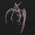 Dark Alien Monster Creature Design With Horns Wings And Long Limbs