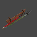 Traditional Dragon Creature Decorated Sword On Wooden Stand With Scabbard