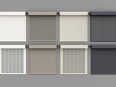 Different Types Of Roller Blinds With Various Colors And Textures 3d model