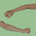 Man Demonstrating Extended Arms And Flexed Hands In Different Poses 3d model