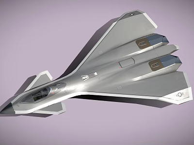 Modern Stealth Fighter Jet With Silver Body Dual Engines And Sharp Wings 3d model