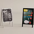 Hand Drawn Advertising Boards With Cartoon Cat Menu Prices And Drink Illustrations