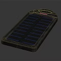 Rectangular Solar Energy Device With Blue Solar Cells And Gray Frame
