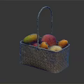 Assorted Fresh Fruits in Handwoven Wicker Basket with Colorful Varieties