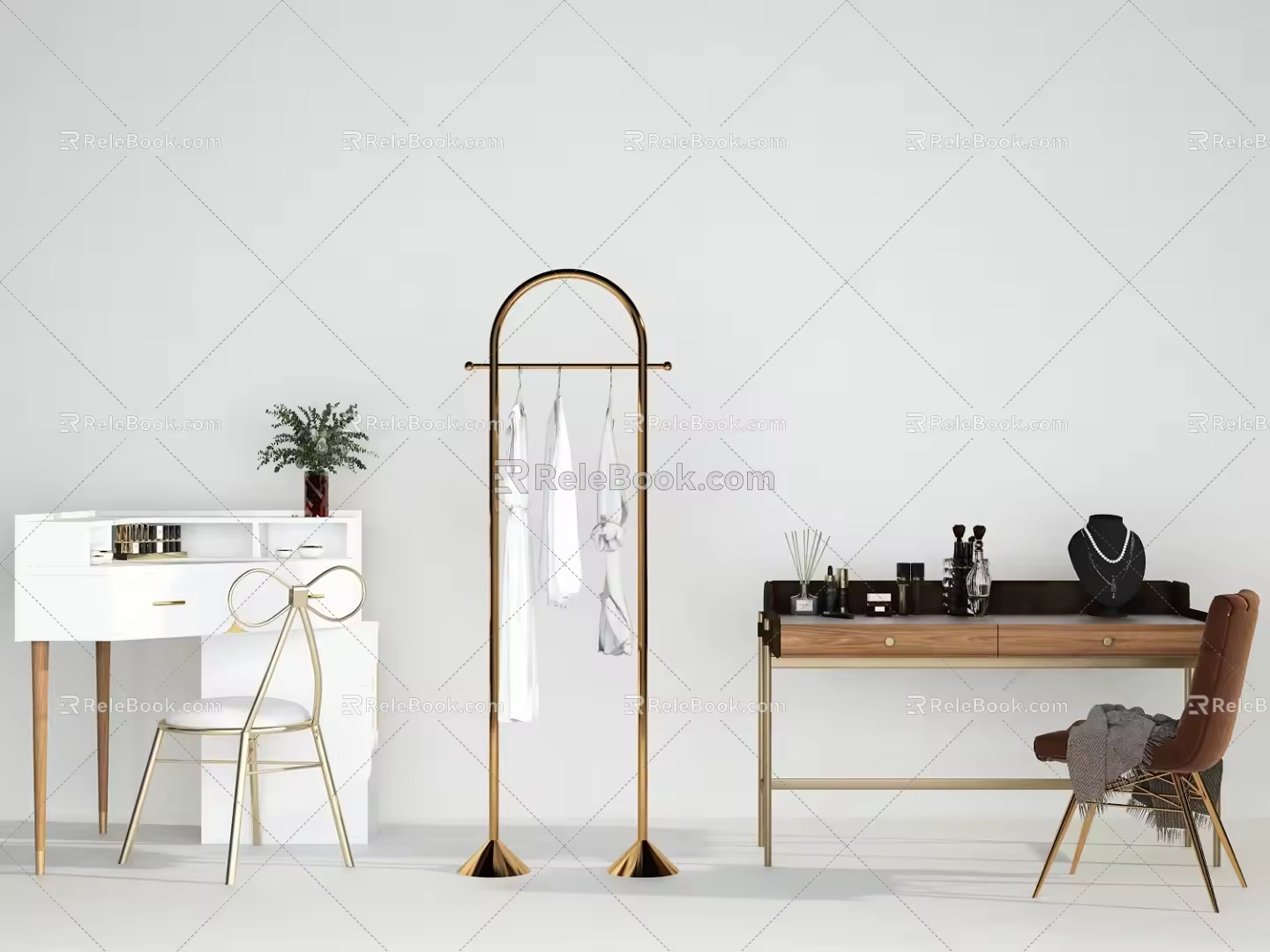 Light Luxury Dressing Table Dressing Table Combo 3d model