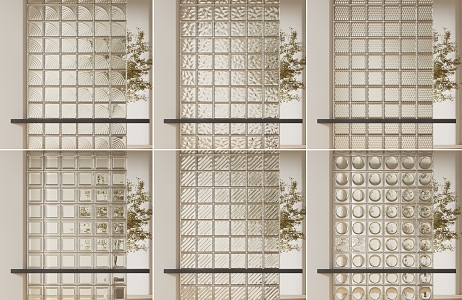 Glass brick partition 3d model