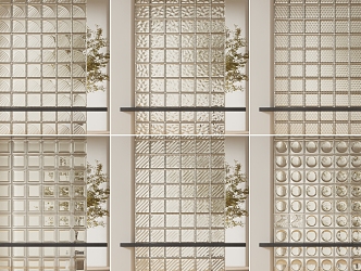 Glass brick partition 3d model