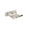 Elegant Modern Double Bed With Wooden Frame Upholstered Headboard And Nightstands
