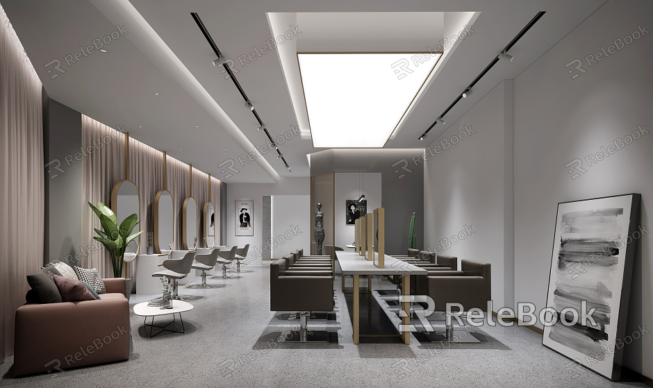 Light Luxury Barber Shop model