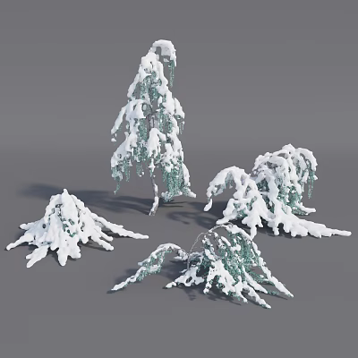Modern Shrub Snow Shrub 3d model Modern Shrub Snow Shrub 3d model