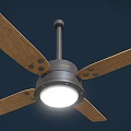 Modern Ceiling Air Conditioner Fan With Wooden Blades And Built In Light